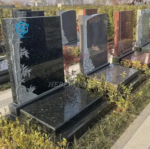 High Quality Natural Stone Shanxi Black Granite Monument Headstones Tombstones Gravestones