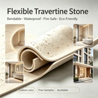Pierre flexible en travertin, design ultra-léger pour les murs des centres communautaires et des installations publiques
