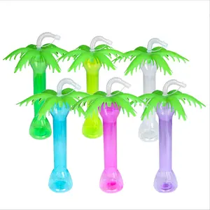 Palmboom Luau Yard Party Cups Met Stro Pp Plastic Koude Dranken Margaritas Bevroren Drankjes Leuke Drankjes Voor Kinderfeestjes