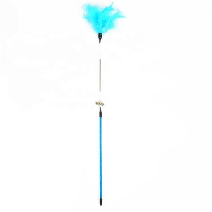 ของเล่นแมวแบบแท่งพร้อมพู่ขนนกและริบบิ้น PVC คุณภาพสูง ลดราคาสุดคุ้ม - Product Image 2