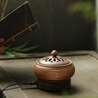 Brûleur d'Encens Électrique à Bakhoor Religieux Écologique en Céramique Personnalisé de Style Antique avec Veilleuse pour la Décoration Intérieure