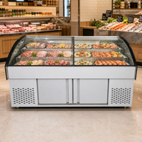 Réfrigérateur de préparation de salades et sandwichs Mega Top en acier inoxydable 304 robuste, 2 portes, refroidissement par ventilateur, comptoir réfrigéré pour pizzeria et restauration rapide