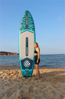 Planche à voile SUP ultra stable de 11 pieds avec 2 ailerons, planche de windsurf gonflable, économique, pour le surf et les jeux aquatiques