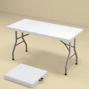 <span class=keywords><strong>Table</strong></span> <span class=keywords><strong>de</strong></span> banquet <span class=keywords><strong>pliante</strong></span> en plastique blanc pour restaurant, vente chaude, <span class=keywords><strong>table</strong></span> rectangulaire bon marché en HDPE pliable pour mariage en extérieur - Product Image 2