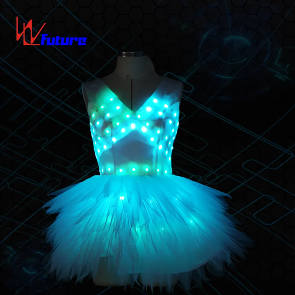Tam renk LED kar kraliçe etek, bale tutu dans kostümü, ışık up melek kostüm