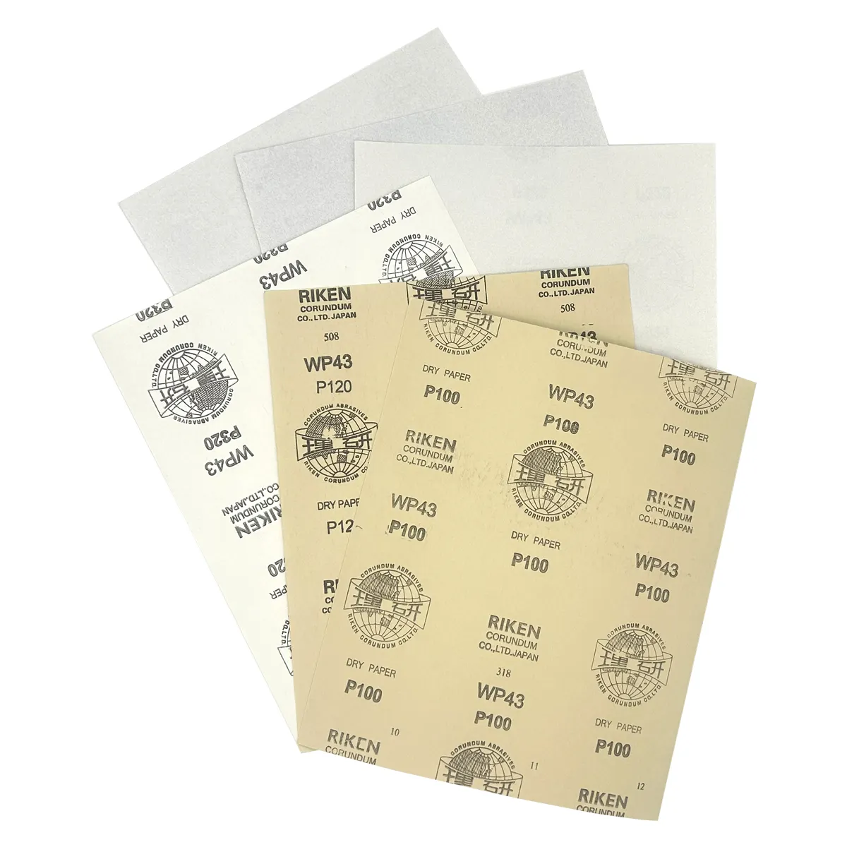 आरआईकेईएन WP43 घर्षण रेत कागज सूखी लेटेक्स एल्यूमीनियम ऑक्साइड Sandpaper घर्षण Sanding कागज