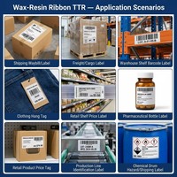 Pita Transfer Termal Barcode Warna TTR Lebar 24mm 110mm 300m Wax Resin Printer Label Original