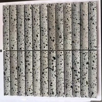 Mosaïque en pierre volcanique naturelle, marbre 3D, arc concave-convexe, cannelé, poli, durable, imperméable, pour villa, hôtel, salon