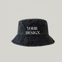 Chapeau de pêcheur en jean de haute qualité pour l'été, la plage et les fêtes, avec large bord, délavé à l'acide, logo personnalisé, ajoutez votre propre design