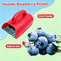 Recogedor de Bayas de Plástico Ligero para Jardín con Mango Ergonómico, Herramienta de Cosecha Rápida de Frutas para Arándanos y Frambuesas