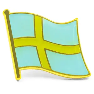 에폭시 수지 스웨덴 에나멜 크로스 플래그 코트 옷깃 핀 핀란드 도미니카 스위스 덴마크 폴란드 국기 핀