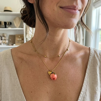 Collier romantique en acier inoxydable avec pendentif cœur et fleurs de lys de la vallée, cadeau d'amour pour la Saint-Valentin