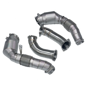 Collecteur d'échappement sport haute performance de 3 pouces en acier inoxydable avec bouclier thermique pour BMW X5M X6M F95 F96 S68 4.4T - Product Image 1