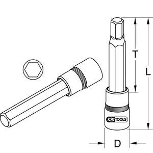 KS TOOLS 3/8 "Bit socket hexágono, largo, 5,5mm - Product Image 2