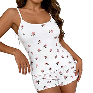 Women's Casual Luxury Pajama Set 100% Cotton ODM Breathable Soft Comfortable Animal Print V-neck Drawstring Closure Oeko-<b>Tex</b> - Product Image 5