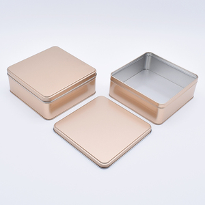 Vuông hộp thiếc trong kho tùy chỉnh kim loại container với nắp cho Cookies món tráng miệng kẹo thực phẩm quà tặng trang trí lưu trữ tins - Product Image 2