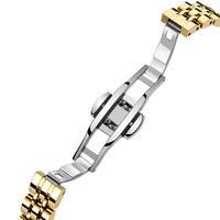 Reloj de Pulsera de Cuarzo para Mujer, Diseño Compacto y Elegante, Textura de Tela, Acero Inoxidable, Doble Cierre de Mariposa, Resistente al Agua