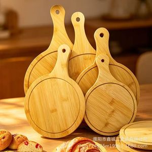 Bamboo Pizza <b>Tray</b> With Handle Set For Baking Bread Steak Serving Multi Purpose Kitchen Use - Product Image 1