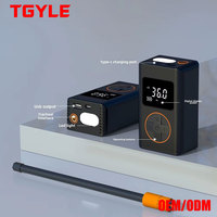 Pompe à air portable pour voiture avec manomètre numérique, ABS, rechargeable, mini, sans fil, faible bruit, gonfleur de pneus