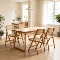 Chaise pliante en bois massif de caoutchouc avec dossier et assise en rotin tressé, design en A, vente en gros, distributeur de sièges pour événements, fournisseur en vrac