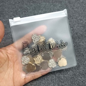 Custom frosted pvc Jewelry zipper bags,small clear plastic bags with logos