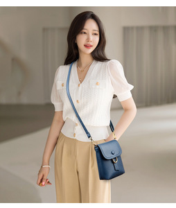 กระเป๋าโทรศัพท์มือถือแบบสะพายข้าง มินิ เรียบง่าย อเนกประสงค์ กระเป๋าหนัง PU สำหรับผู้หญิง กระเป๋าสะพายไหล่ผู้หญิง - Product Image 2