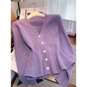 Cárdigan de punto con cuello en V y cintura ajustada, suéter corto de <span class=keywords><strong>mujer</strong></span>, nueva moda de primavera, venta <span class=keywords><strong>al</strong></span> <span class=keywords><strong>por</strong></span> <span class=keywords><strong>mayor</strong></span> para boutiques. - Product Image 1