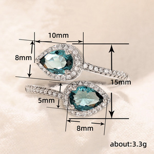 Anello a Goccia con Design Aperto, Stile Regolabile, Anello da Dito per Donne - Product Image 5