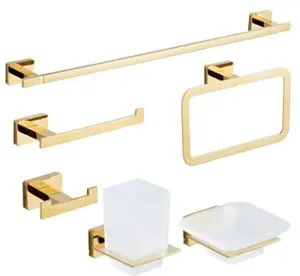 Feenice accessori da bagno in oro porta carta porta asciugamani fornitore di fabbrica colore nero cromato disponibile