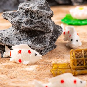 Decoración de Resina con Loto y Pez Dorado en Miniatura, Estilo Zen Asiático, Adorno para Sala de Estar, Juego de Varias Piezas - Product Image 1