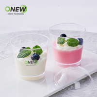 Tasse à mousse en plastique jetable de 5oz tasse à dessert en gelée de pouding PS avec cuillère à couvercle 150ml tasses à mousse PS à dessert avec couvercle et cuillère