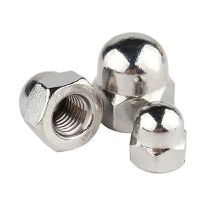 DIN 1587 304 in acciaio inox noce acorno M10 filo imperiale zinco placcato lucido finitura unlosing tappo a cupola esagonale rotondo dado - Product Image 5