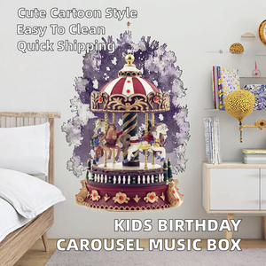 Carillon Natalizio Rotondo in Resina a Tema Cartone Animato, a Batteria, con <span class=keywords><strong>Musica</strong></span> Personalizzabile – Regalo Creativo per Bambini - Product Image 1