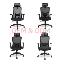 Chaise de bureau pivotante AODA avec support lombaire en maille, appui-tête et accoudoirs, coussin, fabrication sur mesure ODM, Silla De Oficina