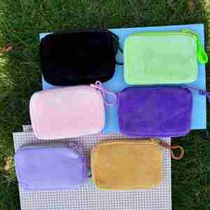 Monedero de Felpa Cuadrado de Color Sólido, Bolsa para Guardar Auriculares de Color Caramelo, Mini Cartera con Cierre, Regalo Promocional para Estudiantes - Product Image 2