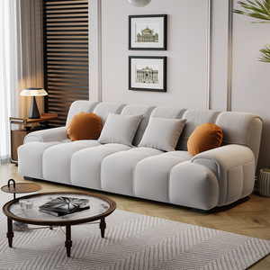 Modernes Kanal-Getuftetes Bouclé-Wolkensofa, Plüschiges Cremefarbenes Polstersofa für Wohnzimmer, Lounge-Möbel für Hotel und Villa - Product Image 4