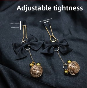SM Props Pinzas para pezones con lazo y clip de cadena de campanas de metal, para entrenamiento de castigo y estimulación femenina, juguetes sexuales para adultos - Product Image 6