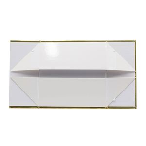 High Quality White <b>Box</b> with Custom Printing Gold Brim Clam Shell <b>Box</b> with <b>Magnetic</b> Closure for Clothing Shoes Garment Packing - Product Image 4
