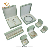 Webest Boîte à boucles d'oreilles en velours vert Coffret pour colliers de mariage Boîtes à bijoux en velours de luxe
