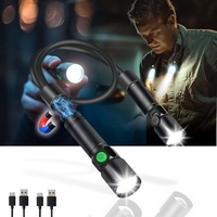 Lampe torche LED rechargeable portable pour le cou avec base magnétique et conception détachable, idéale pour la réparation automobile et la lecture