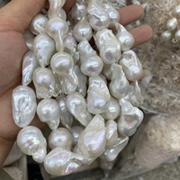 Factory Sale 22-26mm Wrinkle-Flawless Baroque White Freshwater Pearls Natural Loose Middle Size String Elegant Jewelry Making