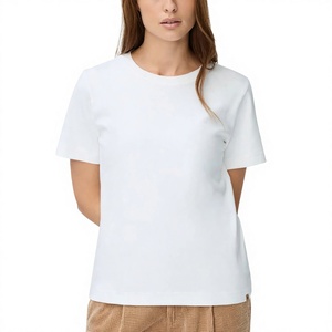 Camiseta Casual de Moda Urbana para Mujer, Holgada, de Algodón, Estilo Oversize, Blusa de Verano Blanca con Cuello Redondo - Product Image 1