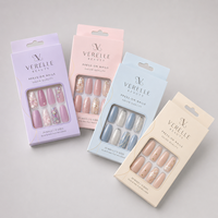 Boîte en papier pour faux ongles cosmétiques biodégradables et recyclables, boîte personnalisée avec logo pour ongles à presser, boîte vide