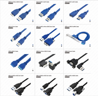 Haute qualité 0.5M 1M 1.5M USB 3.0 un câble d'extension mâle à femelle avec vis de montage sur panneau