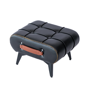 JOUYI Luxury <strong>Leather</strong> Shoe Bench Soft-Padded <strong>Footstool</strong> with Storage for Entryway Modern Design Ottomans Stool for Living Room - Product Image 1