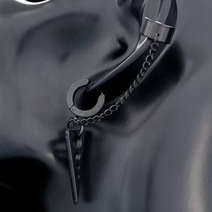 New Style FashionJewelry Dangle Chain Ear <strong>Cuffs</strong> Triangle Hoop <strong>Earrings</strong> for Men Punk Clip-On <strong>Earrings</strong> <strong>Cuff</strong> - Product Image 5