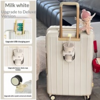 Valise rigide pour femme en ABS+PC, motif dessin animé, 20 pouces, petite bagage cabine, double couche, fermeture éclair anti-explosion, serrure à combinaison TSA