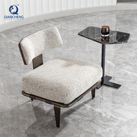 Salon moderne canapé simple fauteuil de relaxation chambre d'hôtel fond en coton et lin selle tissée fauteuil de loisirs en cuir personnalisé