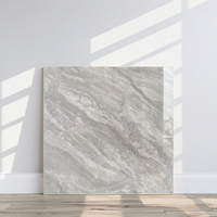 Meilleure vente 600x600mm Carreaux de sol en porcelaine gris clair antidérapants aspect marbre poli pour salle de bain Villa pour carreaux de porcelaine