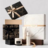 Boîte cadeau rigide écologique personnalisée pour cosmétiques |   Emballage en carton avec estampage à chaud doré et laminage mat